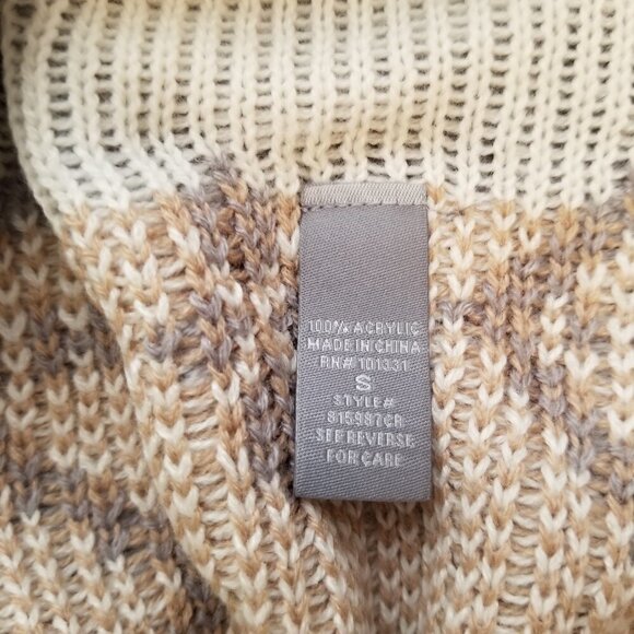 Charlotte Russe Small Cardigan Waterfall Front Southwest Aztec knit Gray Tan New - Picture 4 of 9